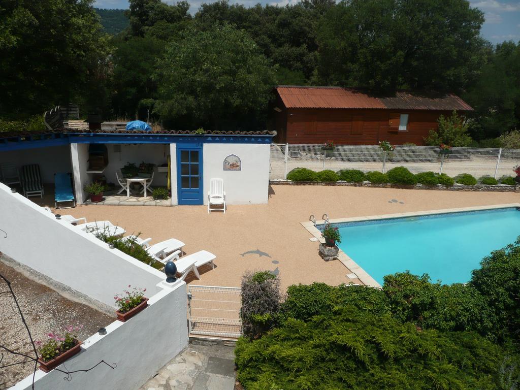 Gites De Plos Appart Chalet Piscine Spa Anduze Bagian luar foto