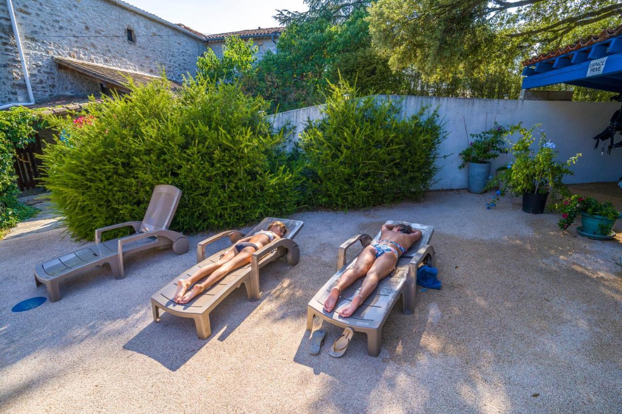 Gites De Plos Appart Chalet Piscine Spa Anduze Bagian luar foto