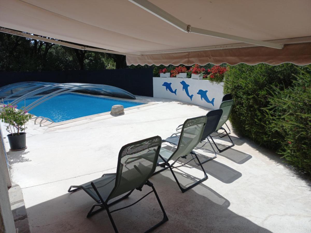 Gites De Plos Appart Chalet Piscine Spa Anduze Bagian luar foto